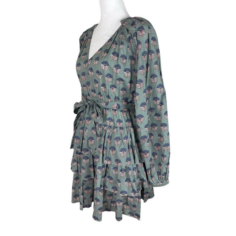 Marea Grace Ruffle Dress Jade Cotton Cottage Bohemian Prairie Size XS NWT - Picture 6 of 10
